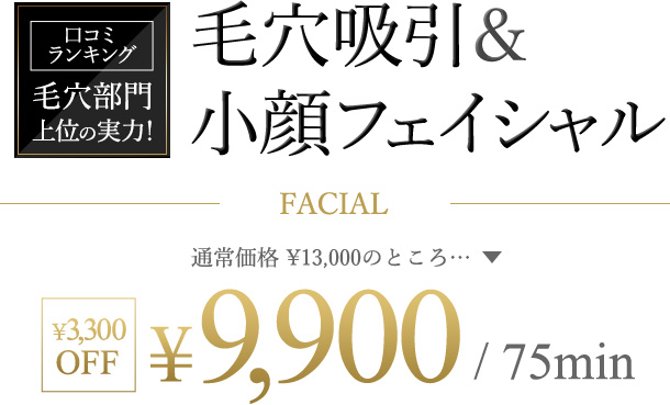 毛穴吸引&小顔フェイシャル